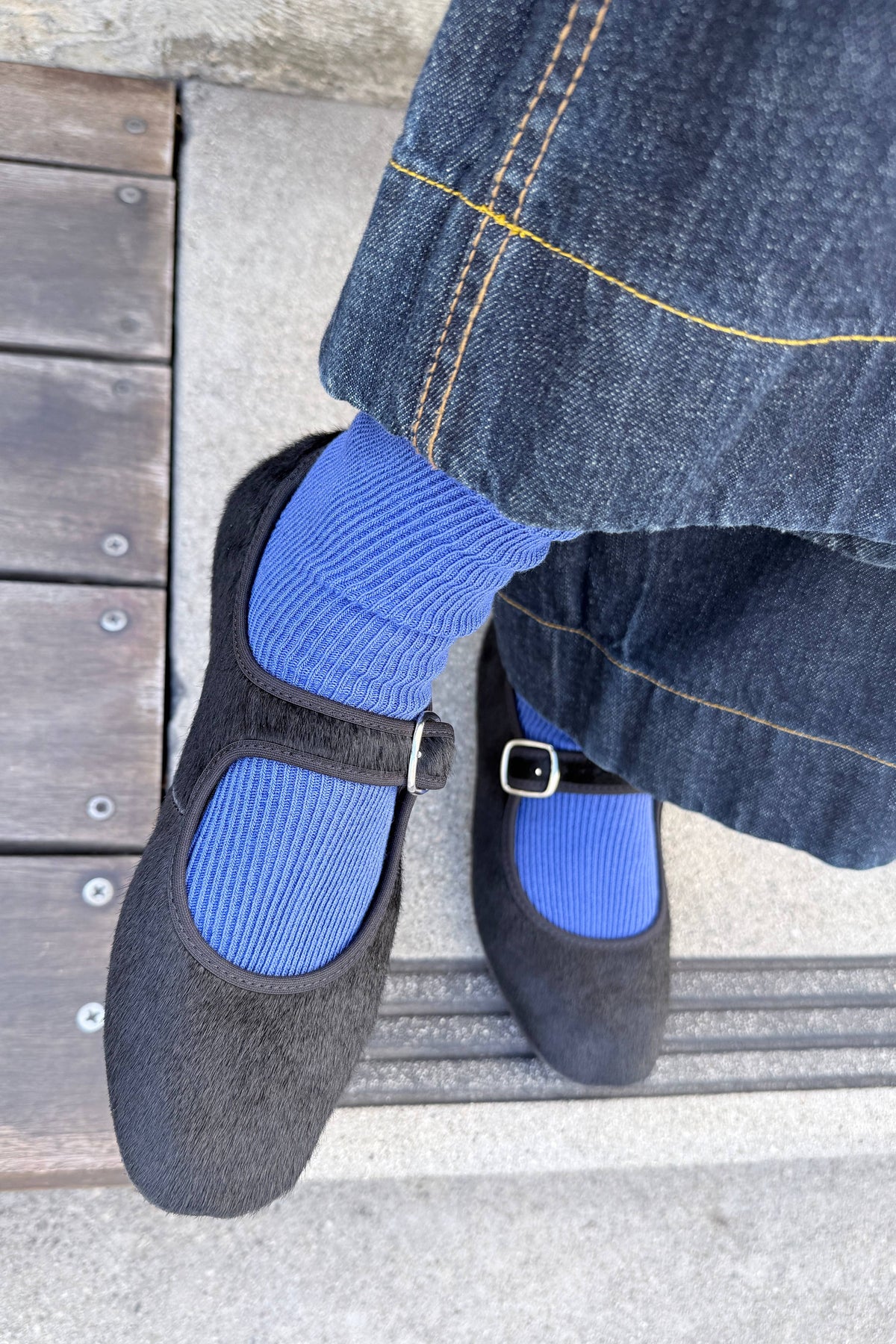Le Bon Shoppe Blue Crisp Step Socks