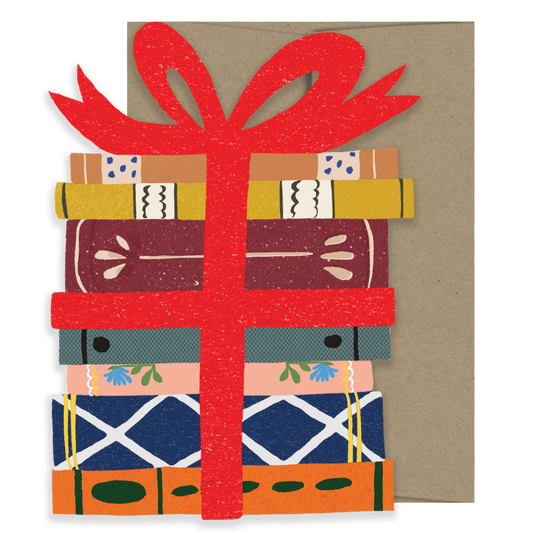 Book Lovers Die Cut Greeting Card