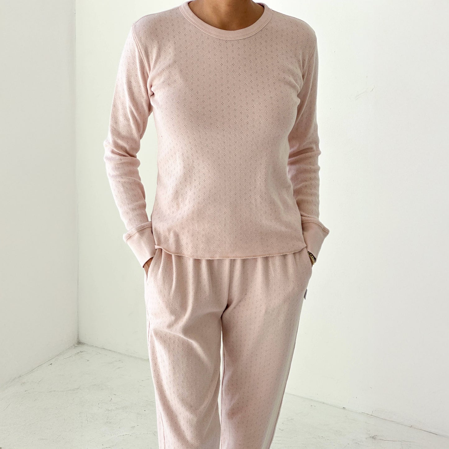 Le Bon Shoppe Baby Pink Pointelle Fundamental Tee