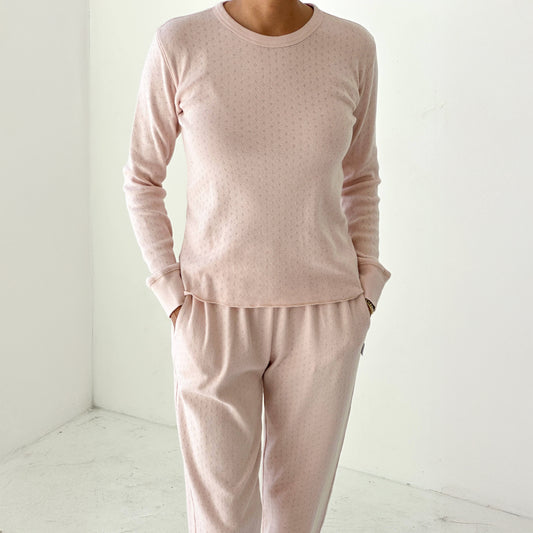 Le Bon Shoppe Baby Pink Pointelle Fundamental Tee