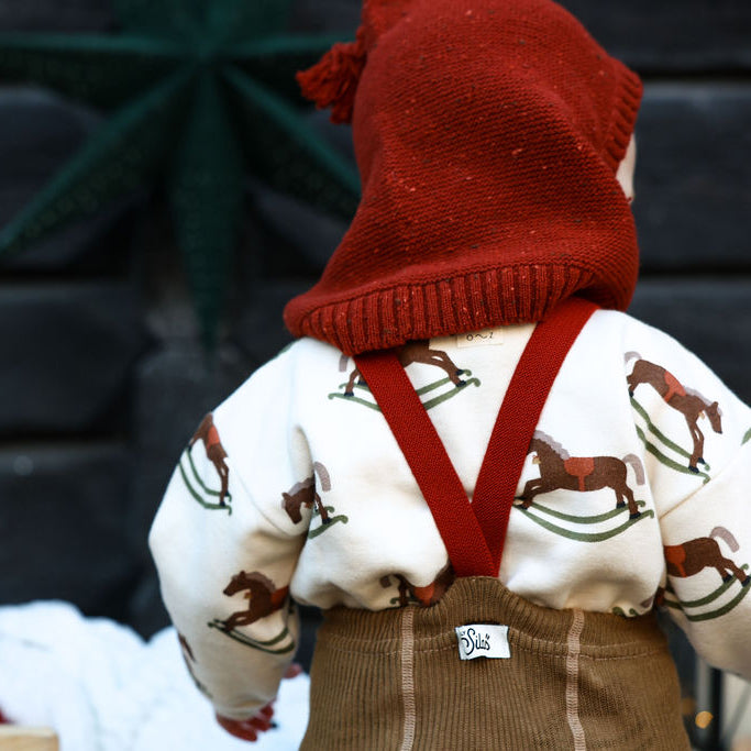 Silly Silas Acorn Brown w Maple Leaf Footless Tights