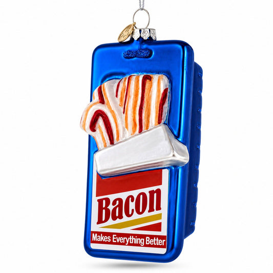 Bacon Glass Christmas Ornament