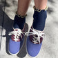 Le Bon Shoppe Navy/Butter Petite Ruffled Modal Socks