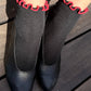 Le Bon Shoppe Black/Red Petite Ruffled Modal Socks