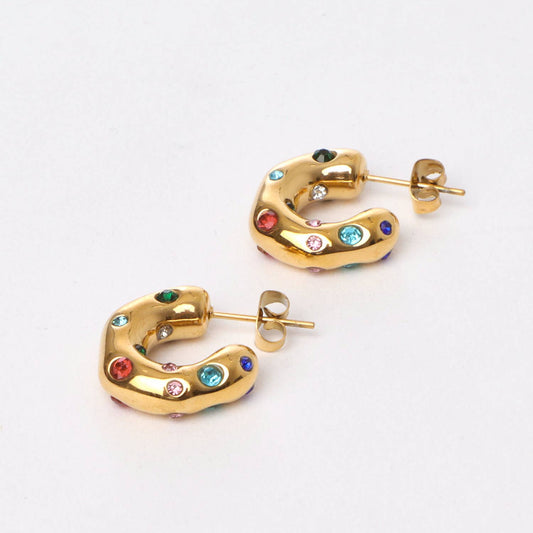 Gold Noa Chunky Rainbow Hoop