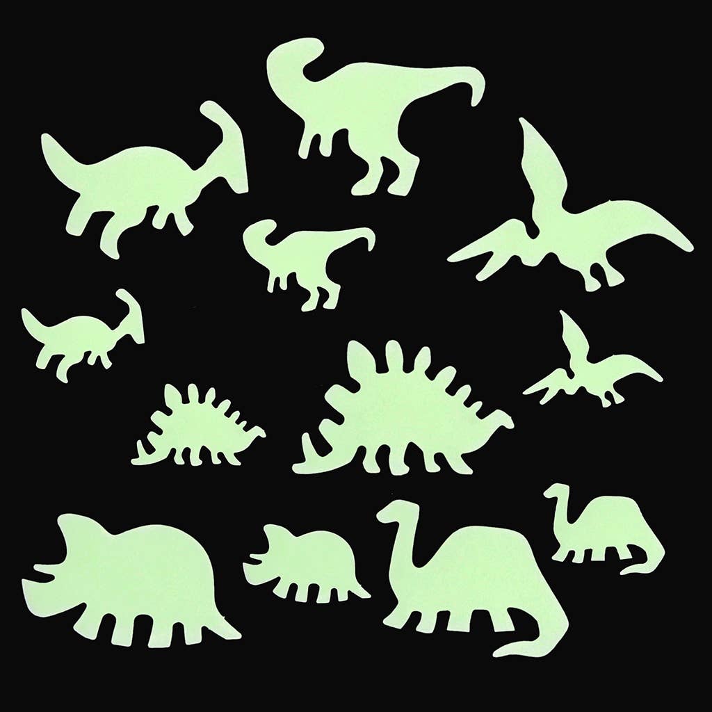 Glow In The Dark Stick-On Dinosaur Shapes