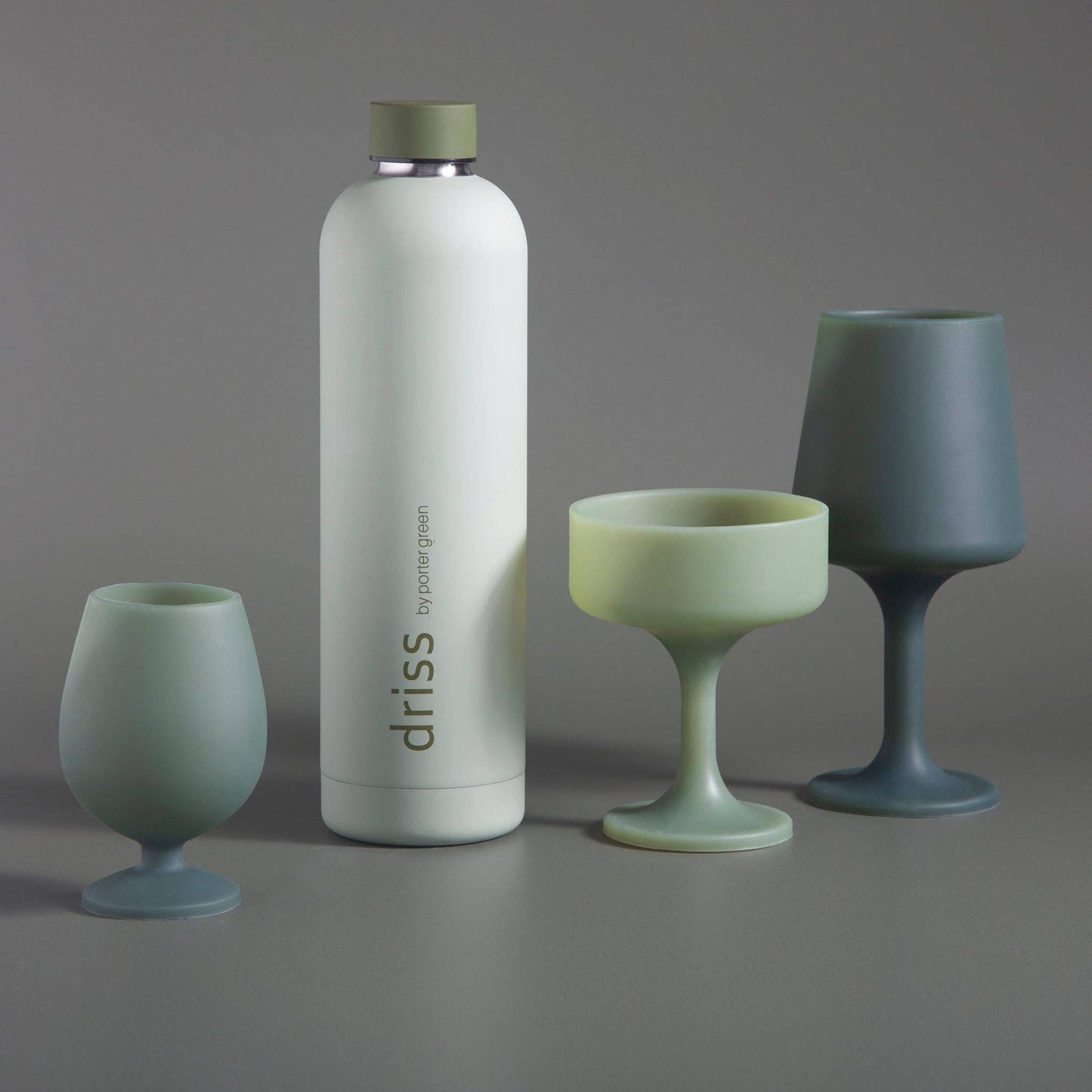 Sage + Olive Stemm Silicone Unbreakable Wine Glasses