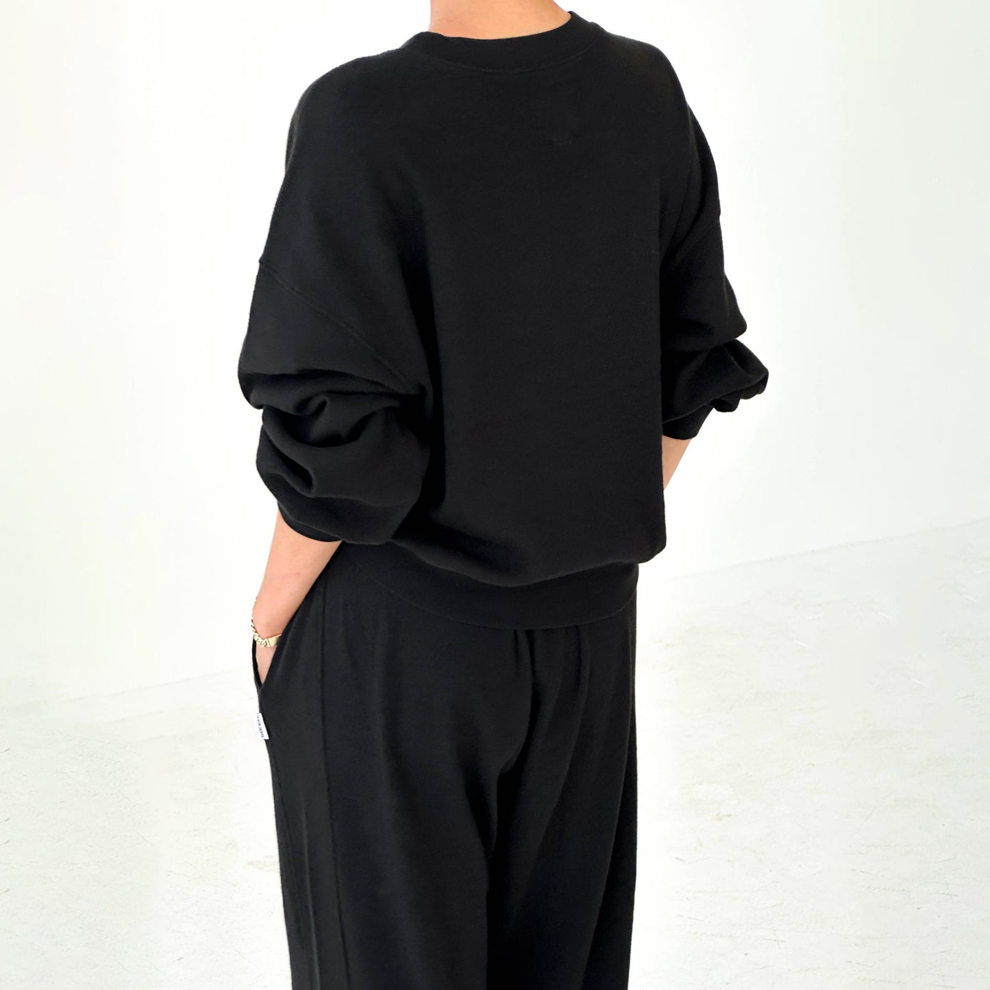 Le Bon Shoppe Black Pointelle Core Sweatshirt