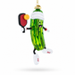 Pickleball Pickle Glass Christmas Ornament