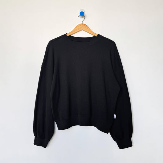 Le Bon Shoppe Black Pointelle Core Sweatshirt
