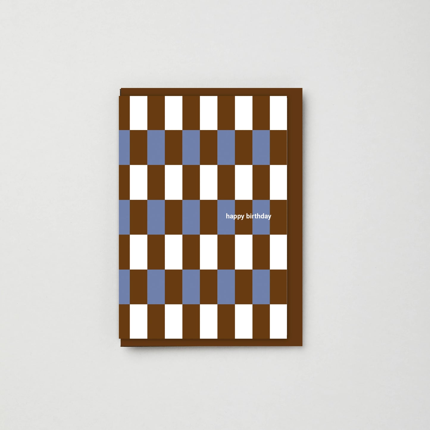 Happy Birthday Blue/Burgundy Brugge Tile Greeting Card