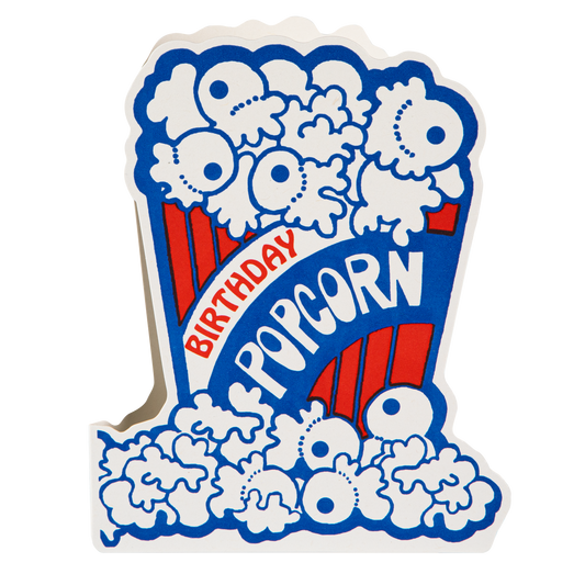 Popcorn Birthday Letterpress Greeting Card