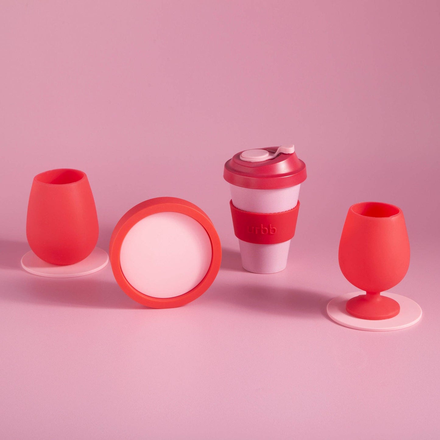Cherry + Blush Stemm Silicone Unbreakable Wine Glasses