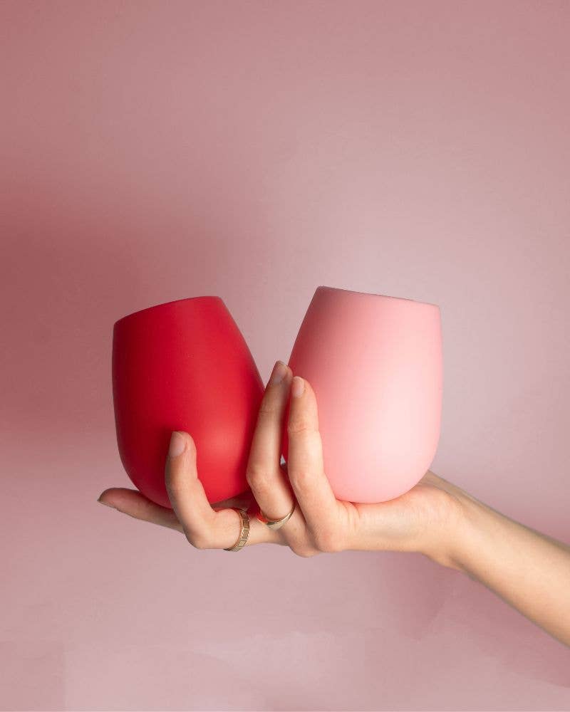 Cherry + Blush Fegg Silicone Unbreable Glases