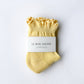 Le Bon Shoppe Banana Cream / Red Ruffled Hugger Crew Socks