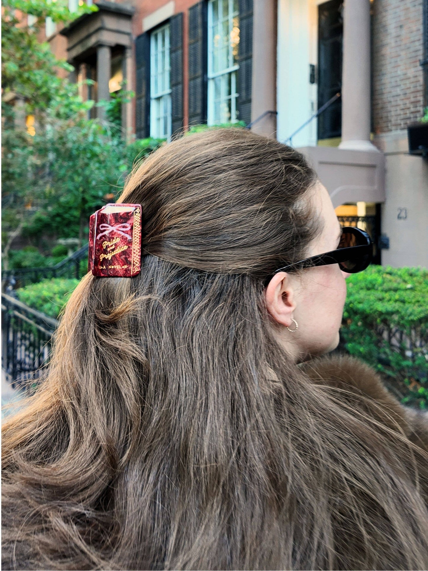Solar Eclipse - Hand-painted Mini Pride & Prejudice Book Claw Hair Clip