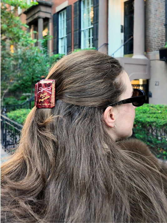 Solar Eclipse - Hand-painted Mini Pride & Prejudice Book Claw Hair Clip