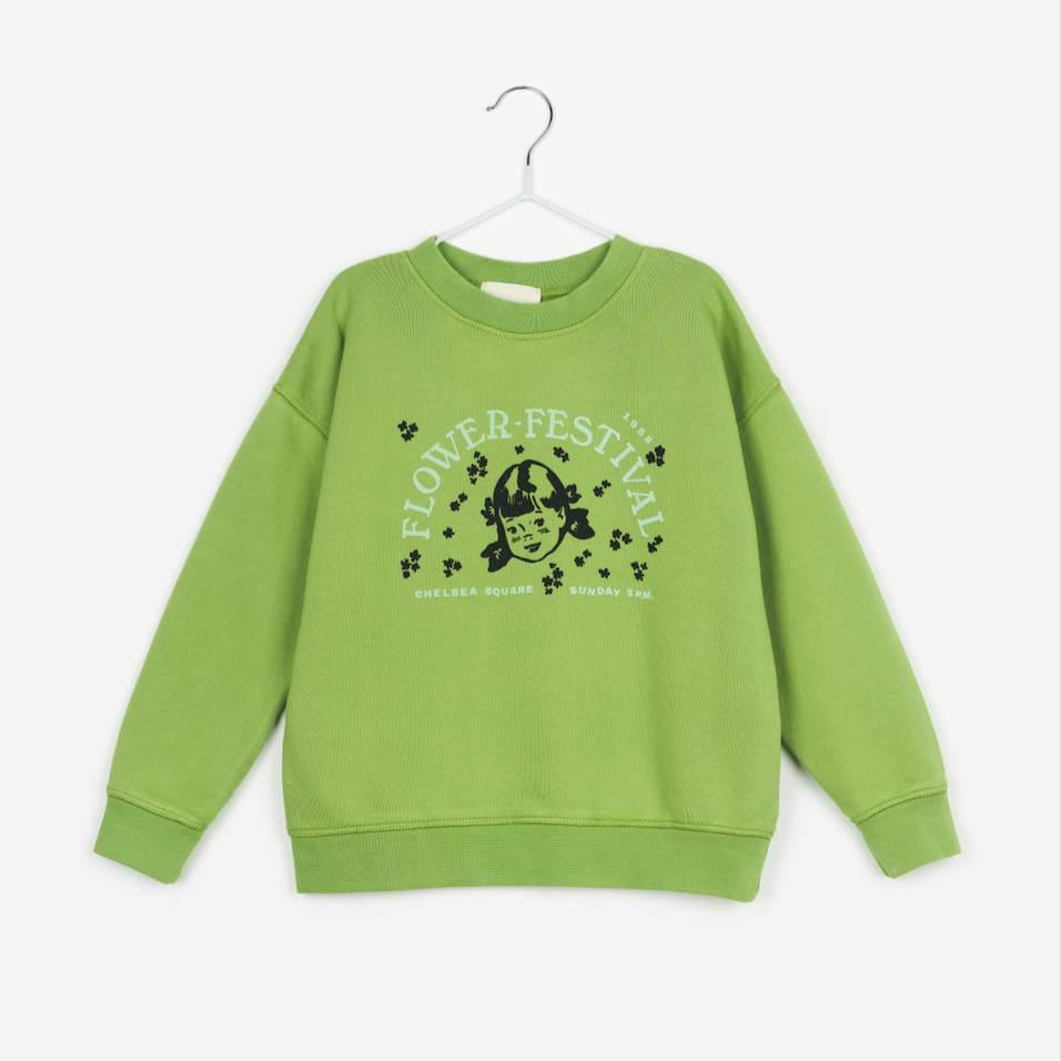 tom & boy green flower festival sweatshirt 