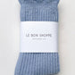 Le Bon Shoppe Pale Blue Linen Scallop Socks