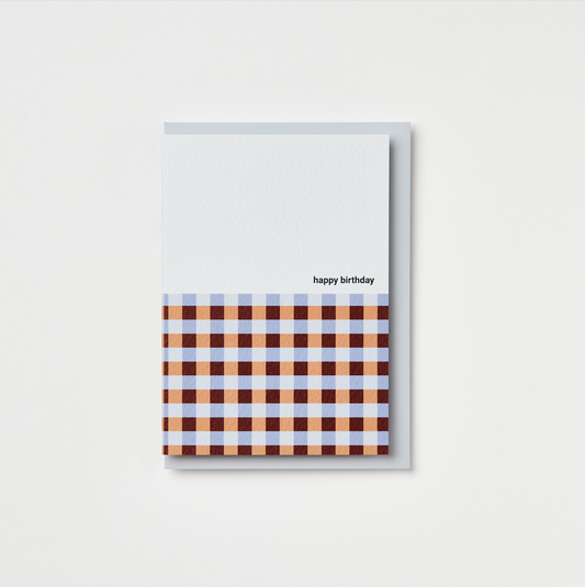 Multi Gingham Happy Birthday Greeting Card