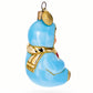 Child in Blue Glass Christmas Ornament