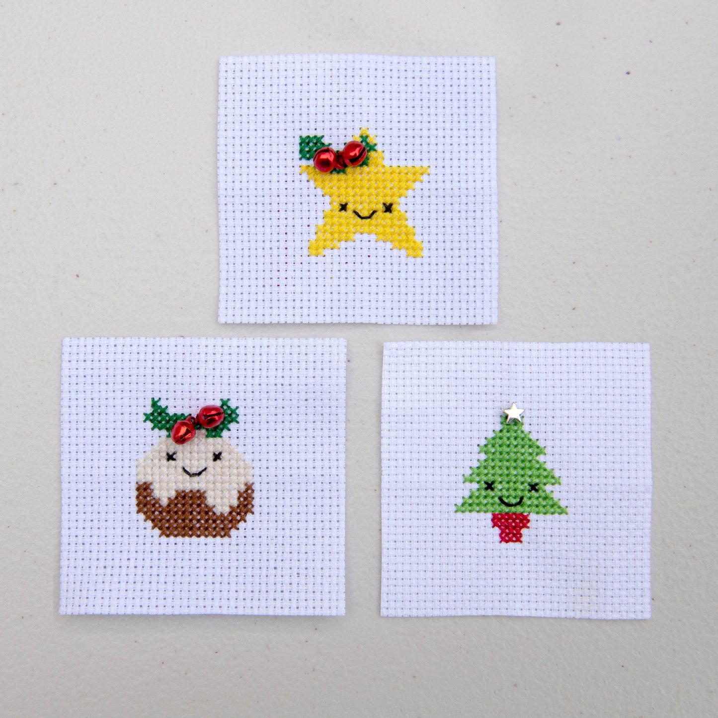 Kawaii Christmas Pudding Cross Stitch Kit In A Matchbox