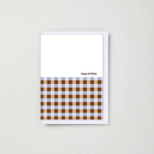 Multi Gingham Happy Birthday Greeting Card