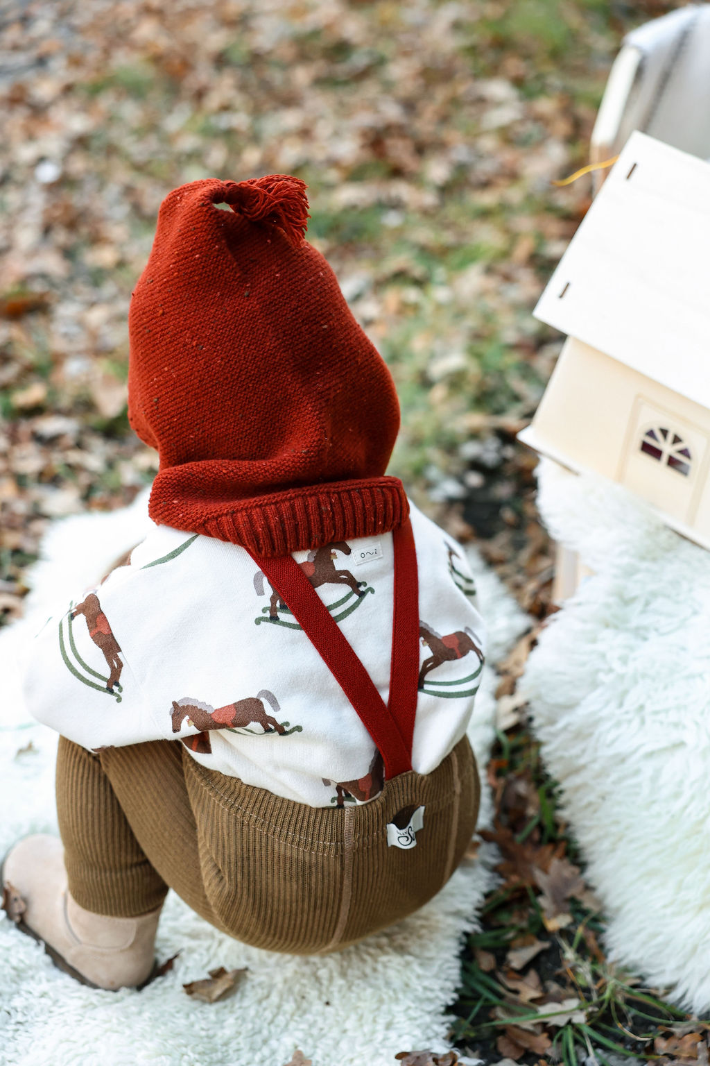 Silly Silas Acorn Brown w Maple Leaf Footless Tights