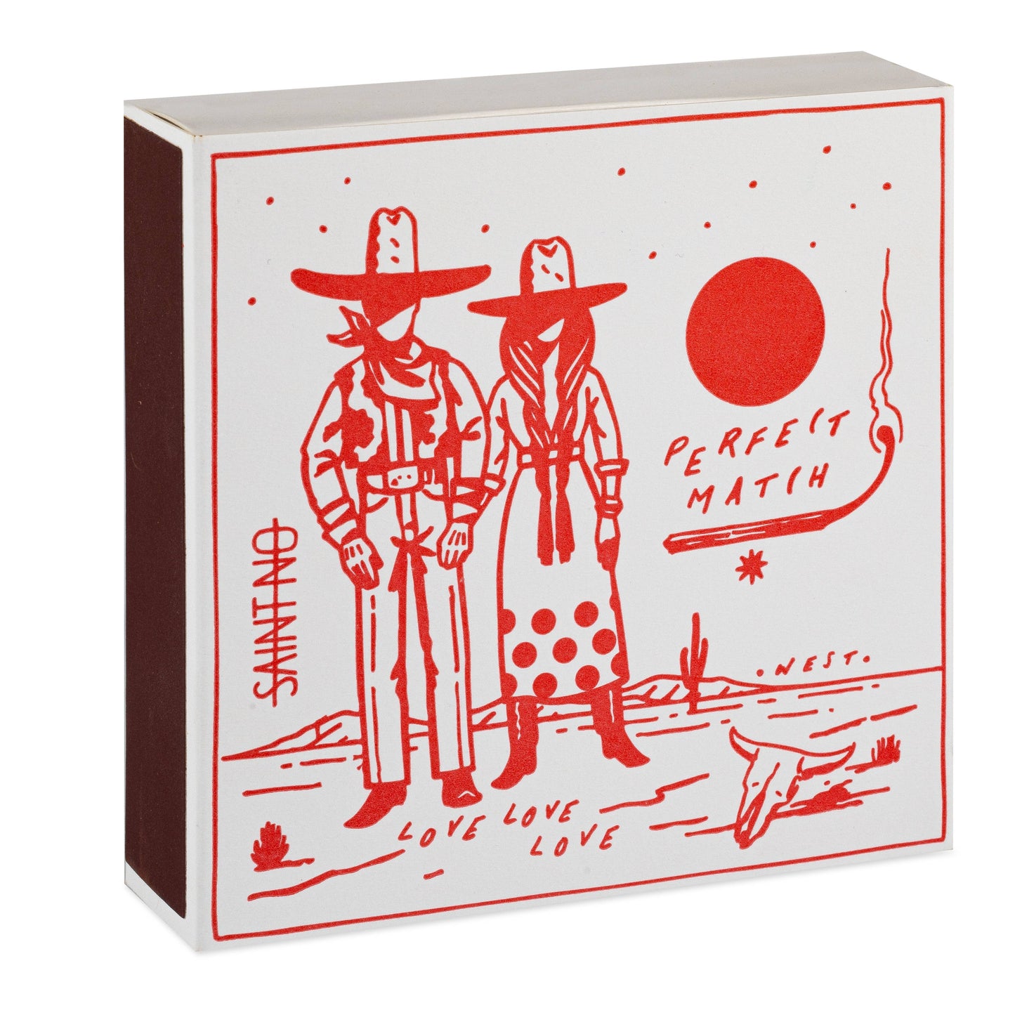 Cowboy Perfect Match Square Matchbox