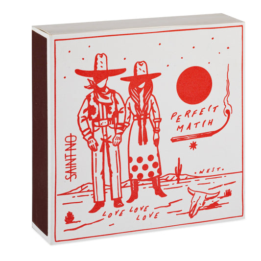 Cowboy Perfect Match Square Matchbox