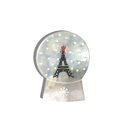 Hand-Painted Snow Globe Claw Hair Clip