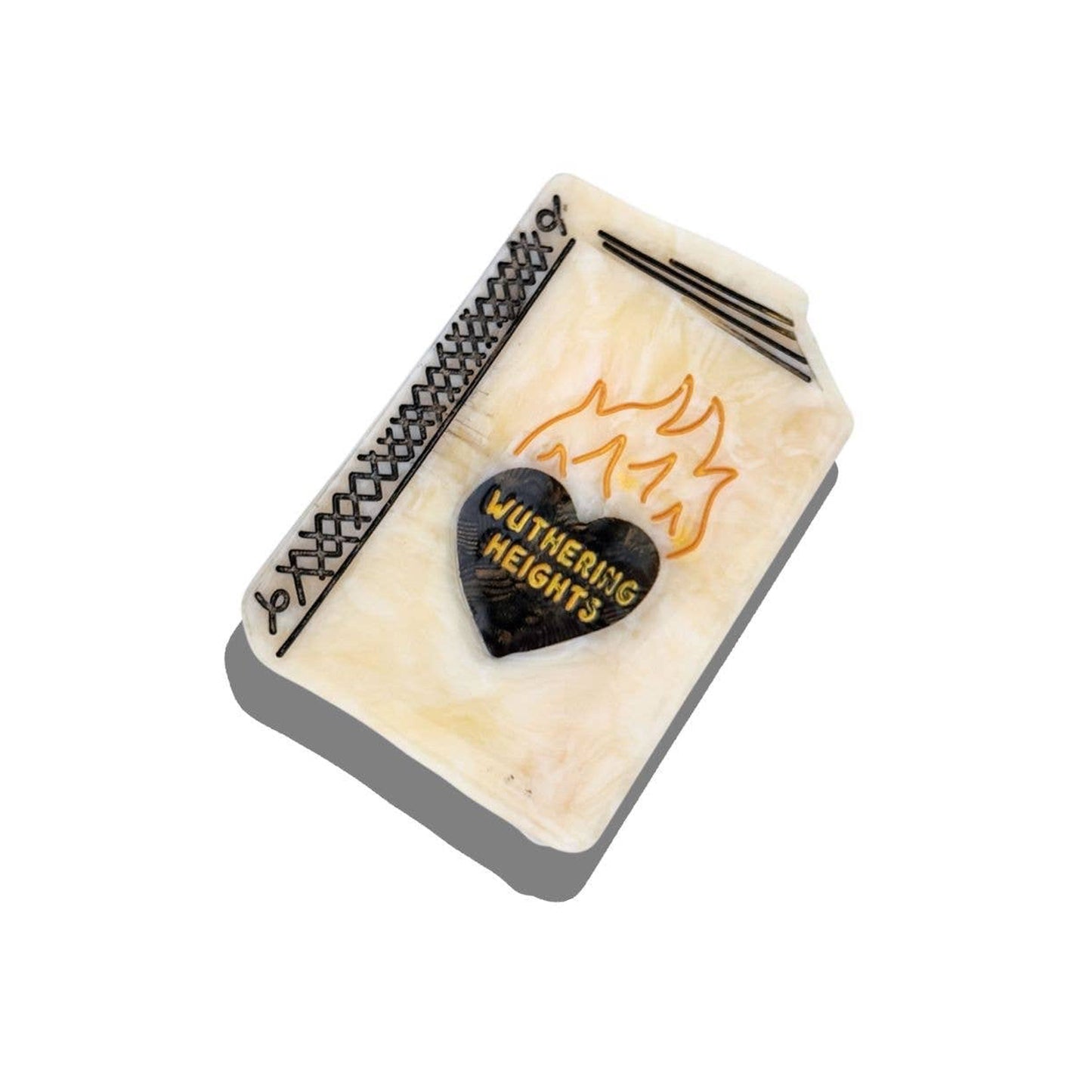 Hand-Painted Wuthering Heights Mini Book Claw Hair Clip