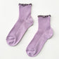 Le Bon Shoppe Lilac/Brown Petite Ruffled Modal Socks