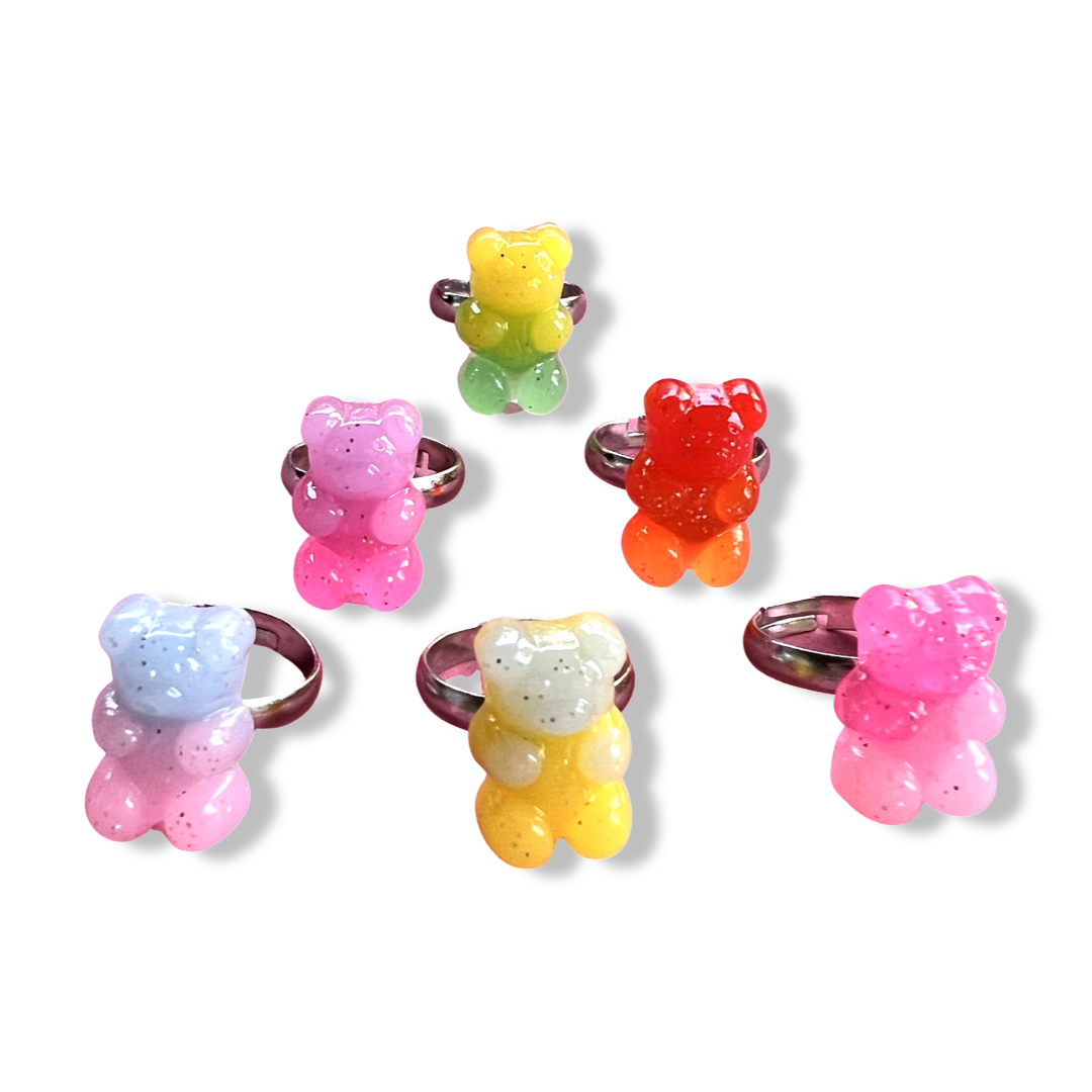 Pop Cutie Colourful Gummy Bear Kids Ring