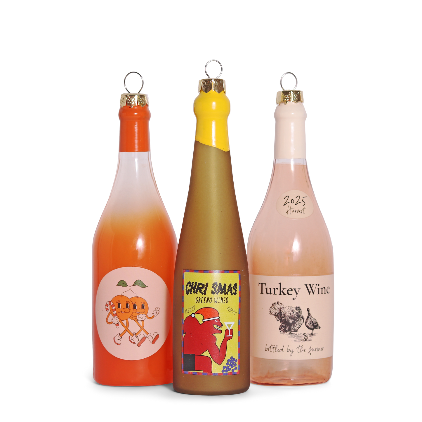 Orange Wine Glass Decoration