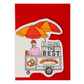 Pretzel Cart  Cut-Out Greeting Card