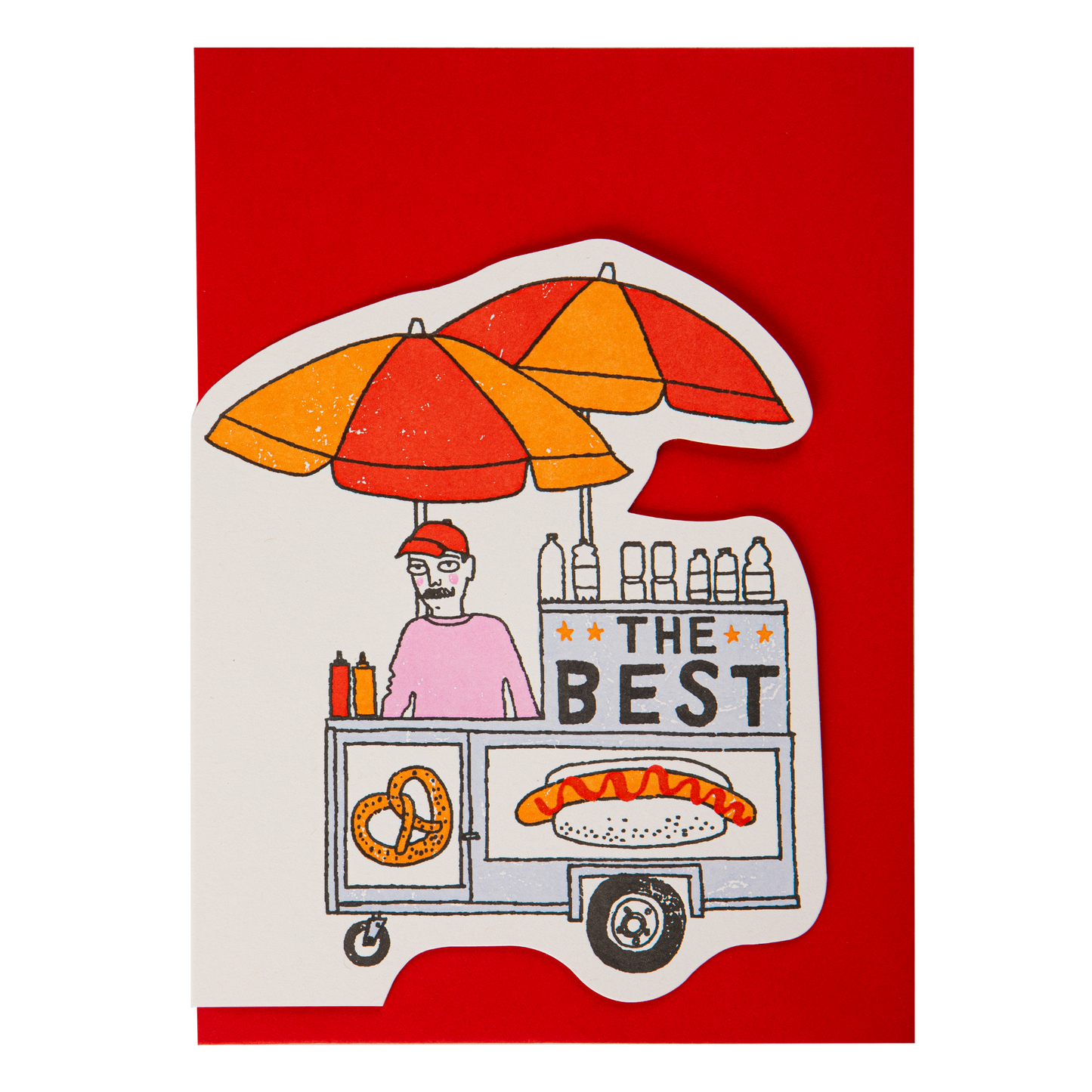 Pretzel Cart  Cut-Out Greeting Card