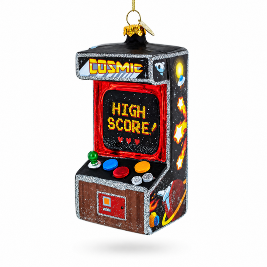 Arcade Game Machine Glass Ornament