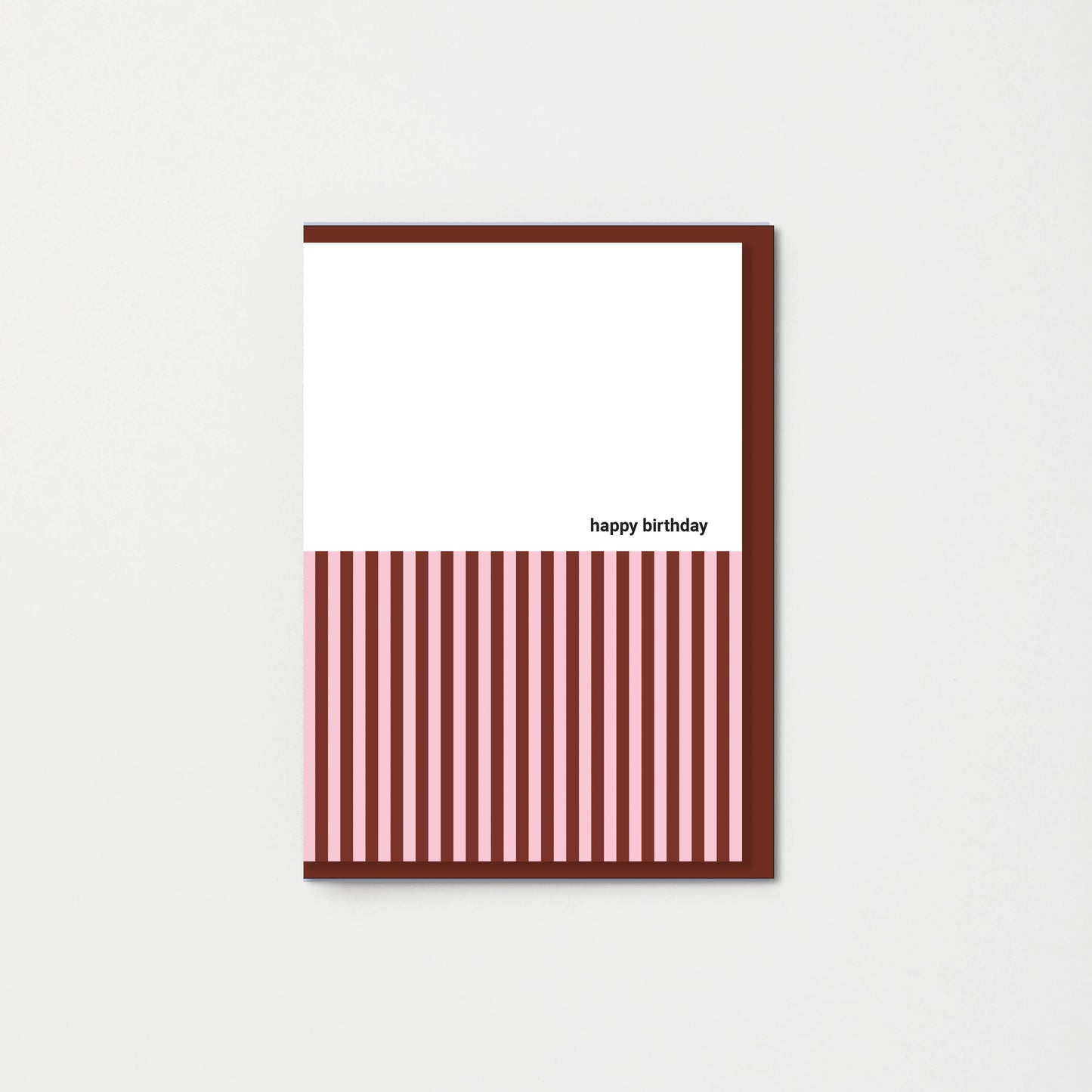 Pink & Brown Stripe Birthday Greeting Card