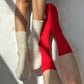 Le Bon Shoppe Red  Cashmere Pointelle Socks
