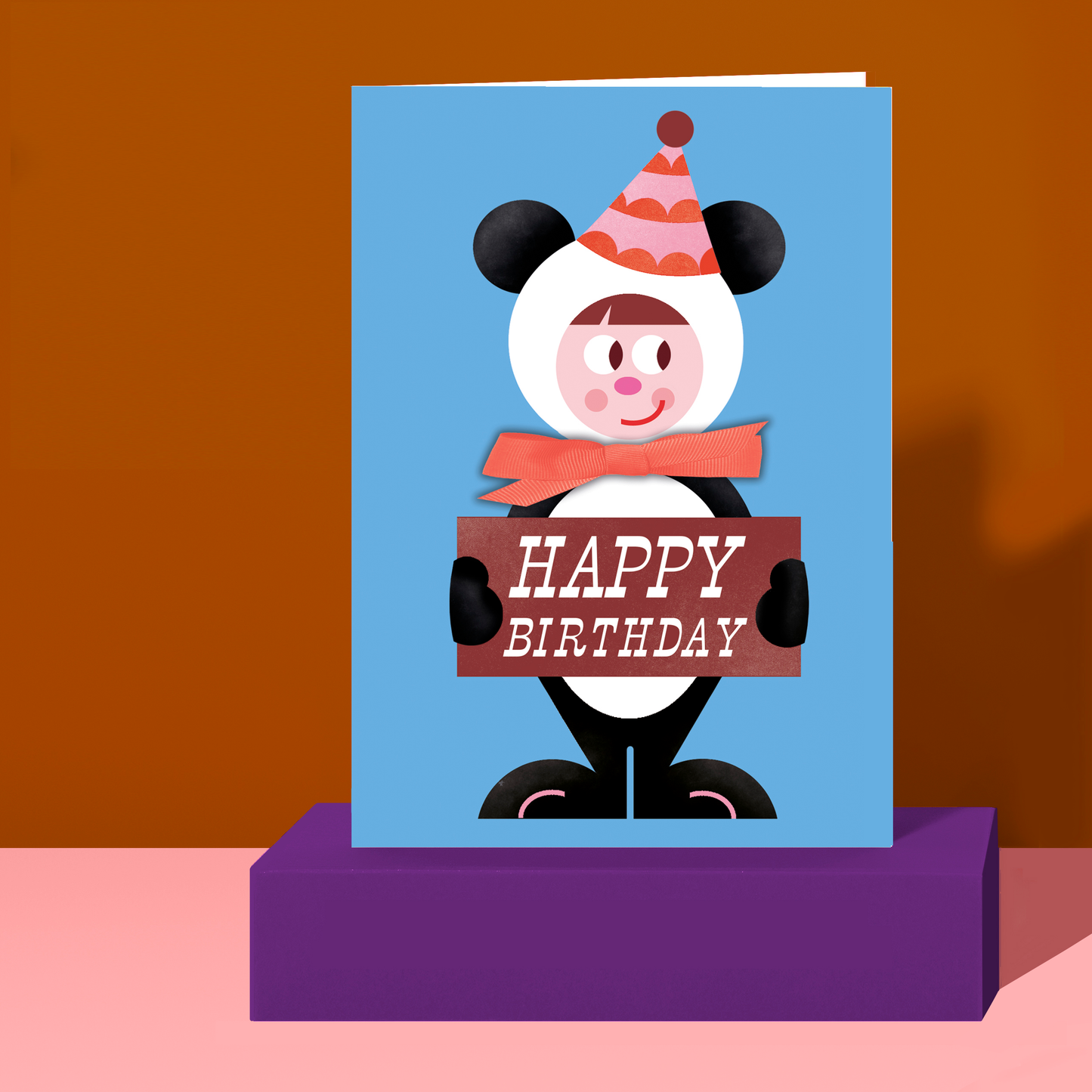 Panda Bow Greeting Card
