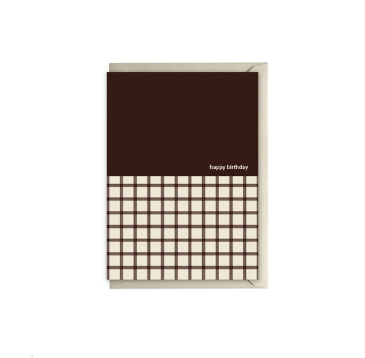 Textile Grid Muted Happy Birthday Greeting Card
