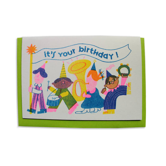 Birthday Parade - A6 Riso Greeting Card  
