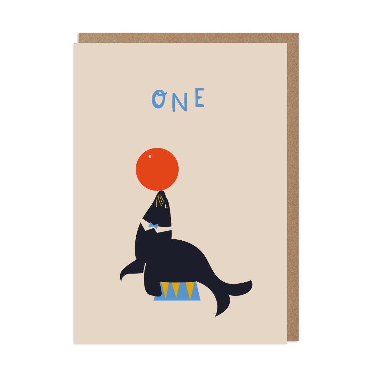Circus Seal 1st Birthday Card
