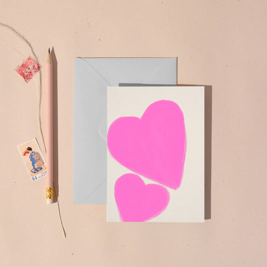 Neon Hearts Greeting Card