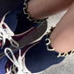 Le Bon Shoppe Navy/Butter Petite Ruffled Modal Socks