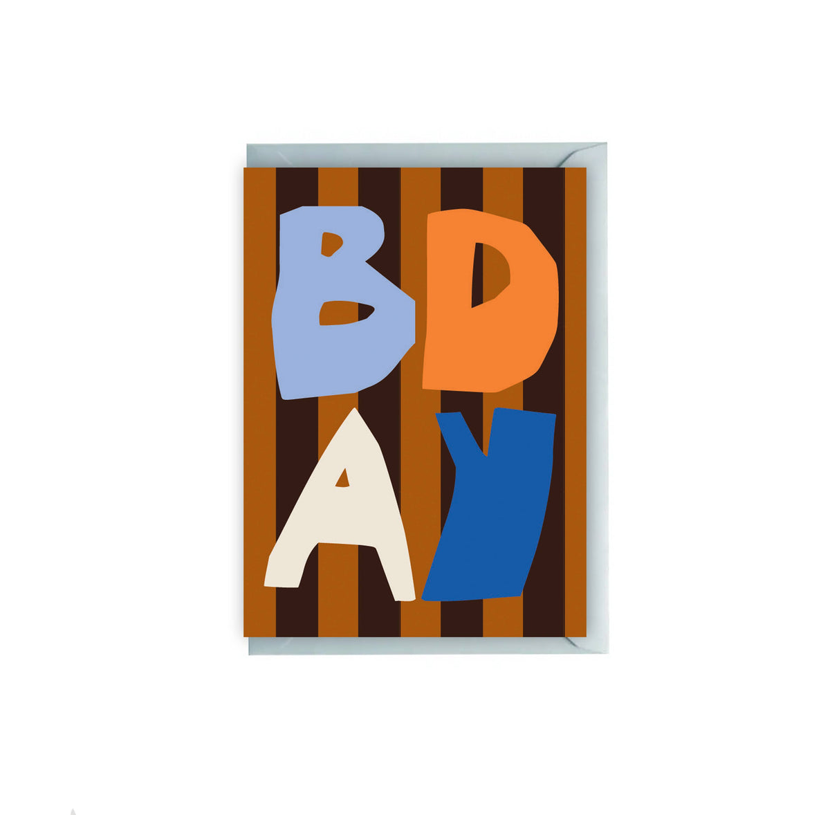 BDAY Four Lettered Striped Greeting Card