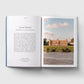 Open book with text on one page and a photograph of Syon House on the other, against a light gray background.