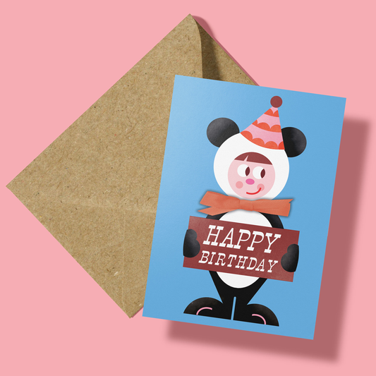 Panda Bow Greeting Card