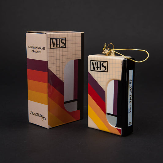 VHS Tape Glass Christmas Decoration